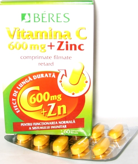 Vitamina C 600 mg + Zinc  x 60 comprimate